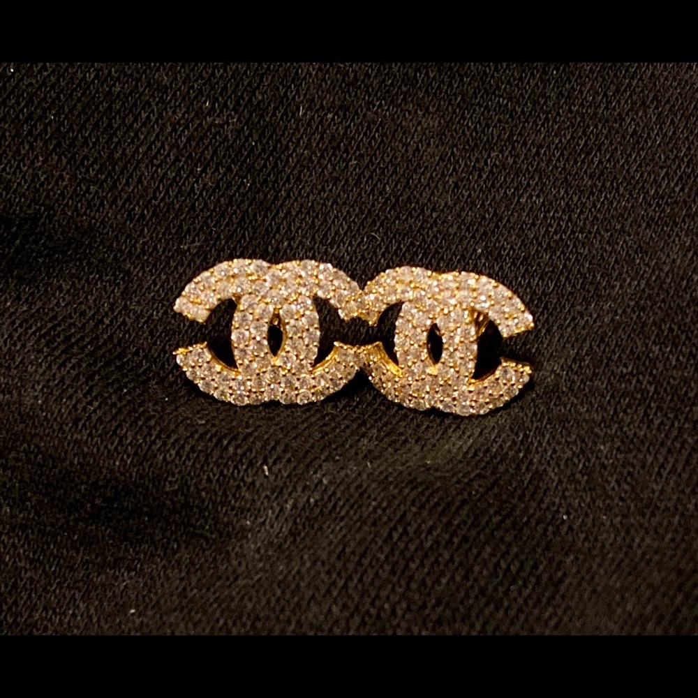 Diamond Chanel studs